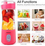 Portable Blender, Smoothie Blenders, Personal Size Blender USB Rechargeable Smoothies and Shakes Juicer Cup, 4000mAh Battery Strong Power Pink